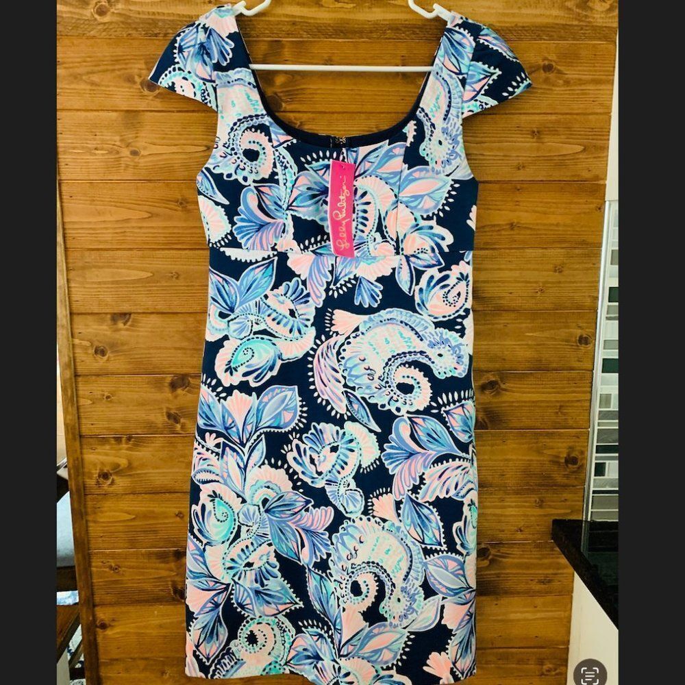 Lilly Pulitzer Laurent women  Dress, In High Tide Navy Holy Flockamolie size 2